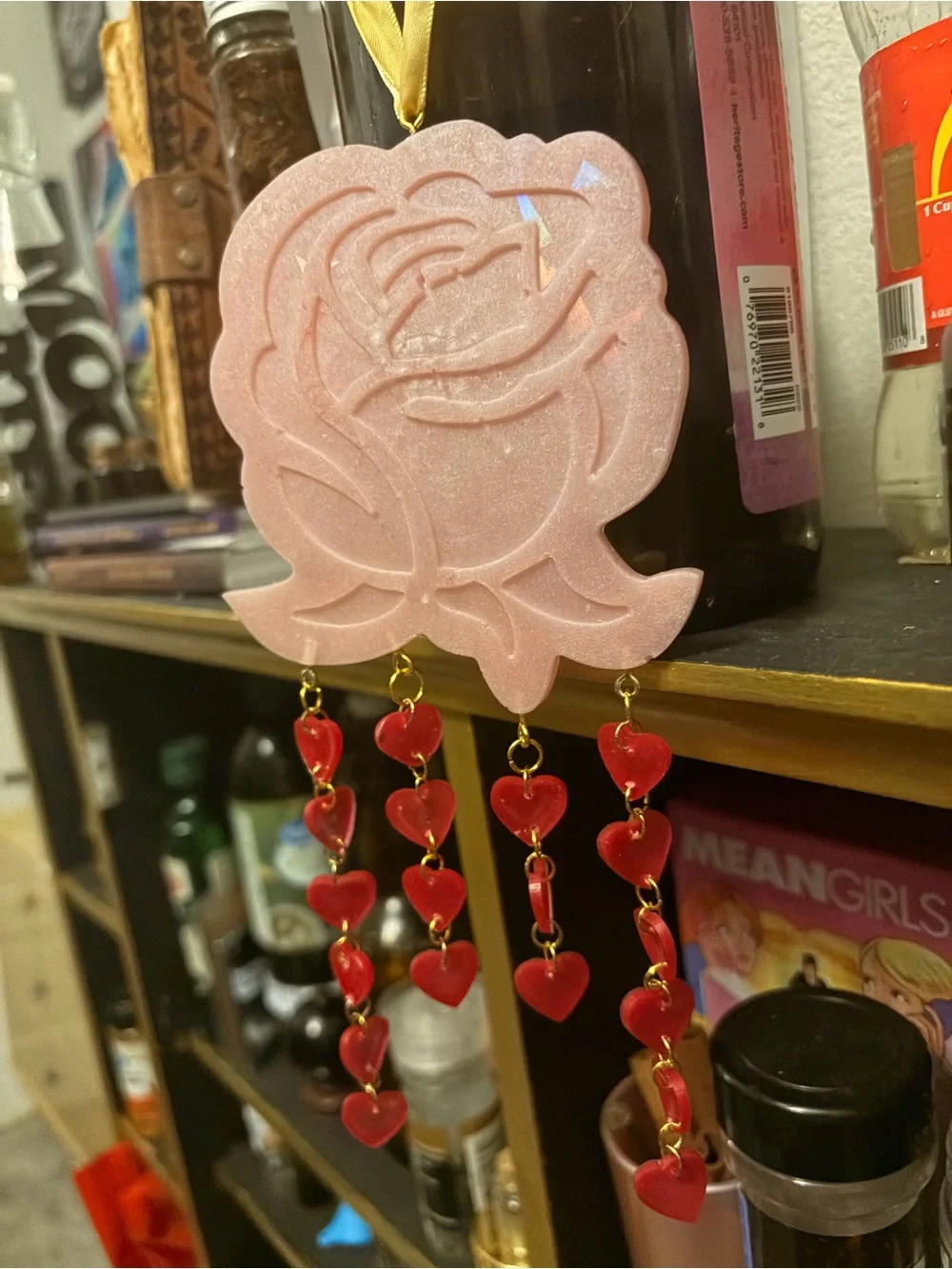 Rose and heart sun catcher